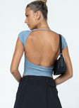 Top Ribbed material  Cap sleeves  Open back 