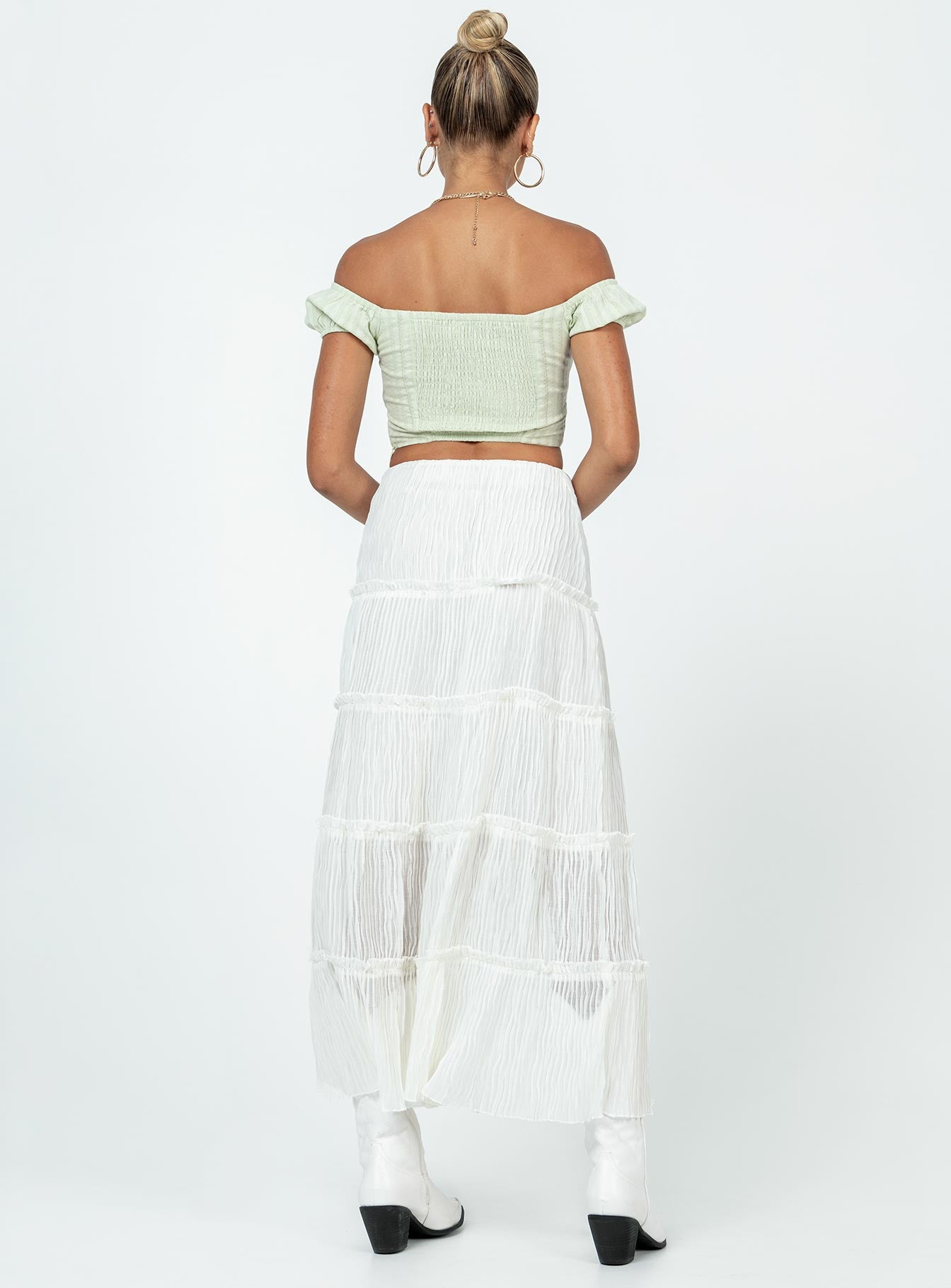 product Sun Down Mid Rise Maxi Skirt White Princess Polly  Maxi 