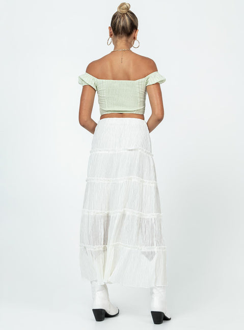 product Sun Down Mid Rise Maxi Skirt White Princess Polly  Maxi 