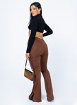 back view of model wearing Princess Polly Tala Pants Brown 