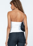 back view of model wearing Princess Polly Shonda Top White Sleeveless Sweetheart 