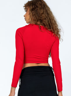 product Princess Polly Full Sleeves High Neck  Tarren Long Sleeve Top Red