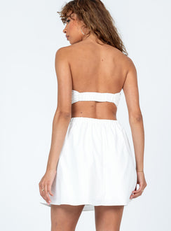 back view of model wearing Princess Polly Jody Mini Dress White Square Neck 