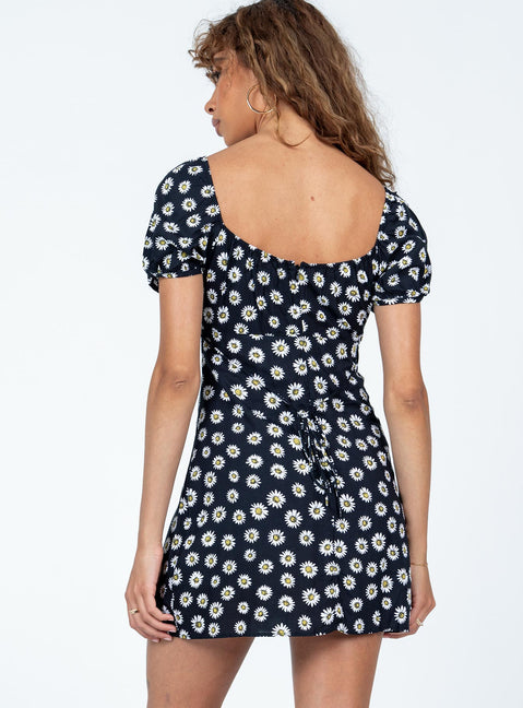 product Princess Polly Crew Neck  Motel Sasi Mini Dress Grunge Daisy Black