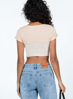 product Princess Polly Short Sleeves Sweetheart  Not Your Baby Corset Cream