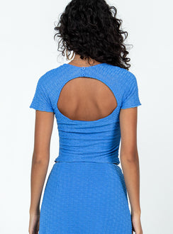 product Princess Polly Short Sleeves Asymmetric Neckline  Merrin Top Blue