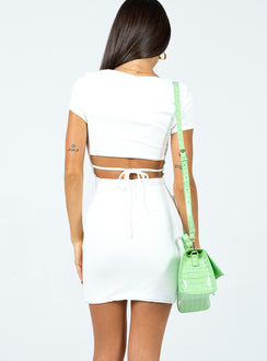 product Princess Polly High Neck  Nolan Short Sleeve Mini Dress White