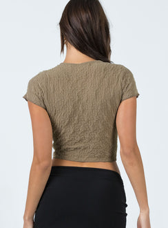 product Princess Polly Short Sleeves Crew Neck  Malin Top Beige