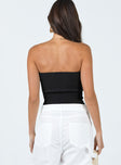 Strapless top Sweetheart neckline Shirred back panel