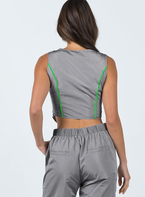 product Princess Polly Sleeveless Square Neck  Elfrida Top Grey