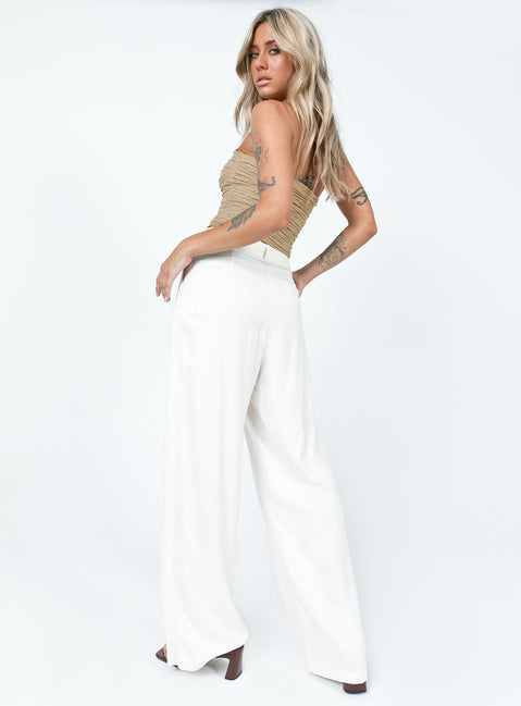 product Princess Polly High Waisted Pants High Waisted Pants High Waisted Pants  La Quinta Pant Off White