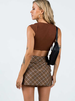 product Davenport Mini Skirt Brown Princess Polly  Mini Skirts 
