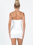 back view of model wearing Princess Polly Maple Mae Mini Dress White 