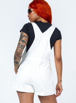 Overalls Adjustable shoulder straps  Button fastening at sides Large chest pockets Front & back pockets  Fixed rolled hem Adjustable straps Non-stretch 