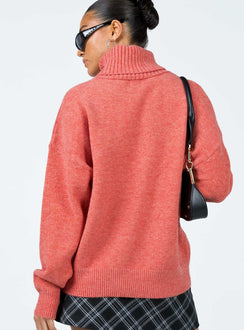Oswin Turtleneck Sweater Orange Princess Polly  Cropped 