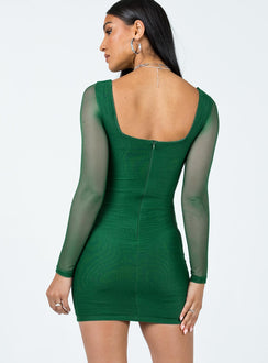 product Princess Polly Square Neck  Ambleside Long Sleeve Mini Dress Green