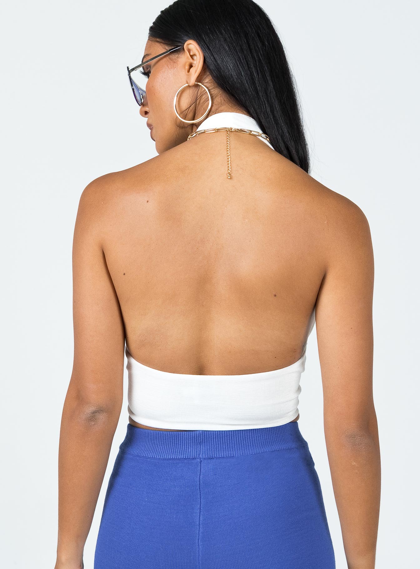 back view of model wearing Princess Polly Zayne Top White 