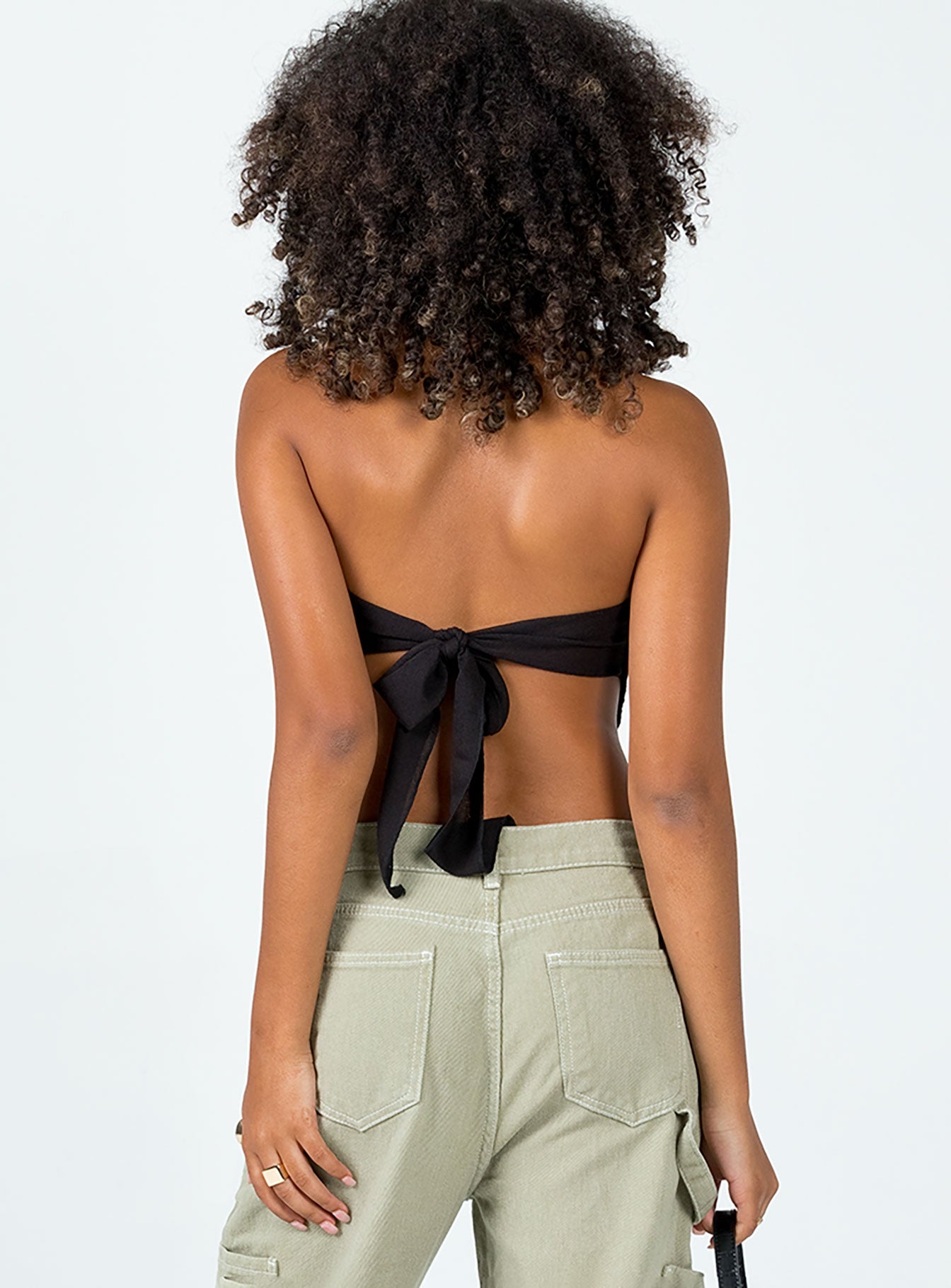 product Princess Polly Sleeveless Square Neck  Sylvia Strapless Top Black