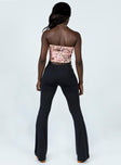 back view of model wearing Princess Polly Jess Cut Out Pants Black 