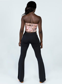 back view of model wearing Princess Polly Jess Cut Out Pants Black 