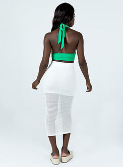 back view of model wearing Princess Polly Melika Midi Skirt White Midi Skirts 