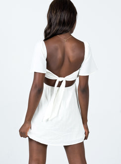 back view of model wearing Princess Polly Summer Nights Mini Dress White 