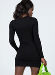 back view of model wearing Princess Polly Zola Mini Dress Black 