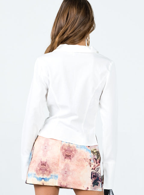 product Princess Polly Full Sleeves Crew Neck  Lida Long Sleeve Top White