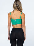 back view of model wearing Princess Polly Aminah Top Green 