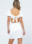 back view of model wearing Princess Polly Cindi Mini Dress White 