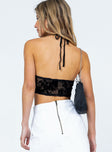 back view of model wearing Princess Polly Linda Top Black 