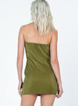 product Princess Polly Asymmetric Neckline Asymmetric Neckline Asymmetric Neckline  Christian Strapless Mini Dress Green