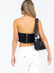 Front view of model wearing  front Princess Polly Sleeveless Square Neck  Chadwick Top Black