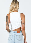 back view of model wearing Princess Polly Mylah Top White 