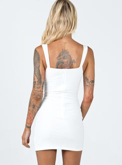 back view of model wearing Princess Polly Jazzie Mini Dress White 