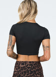 back view of model wearing Princess Polly Aleena Top Black 