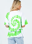 back view of model wearing Princess Polly Bob Marley Oversized Tee White 