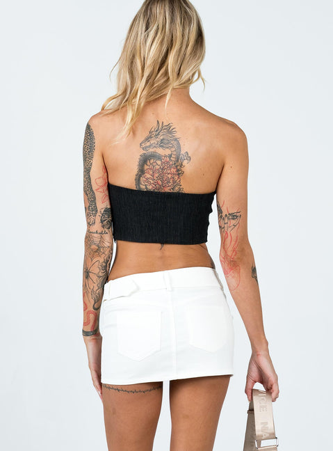 back view of model wearing Princess Polly Tersa Mini Skirt White Mini Skirts 