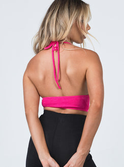 back view of model wearing Princess Polly Megan Top Pink 