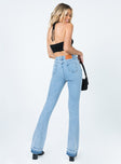 back view of model wearing Princess Polly Nikaia Denim Jeans Mid Rise 