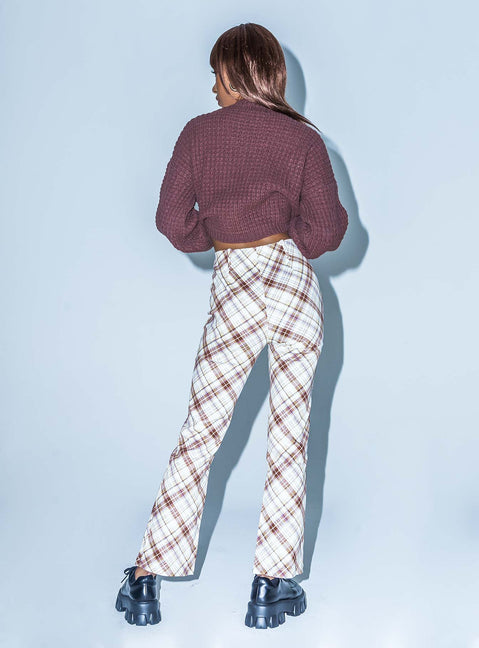 back view of model wearing Princess Polly Kallani Pants Beige 