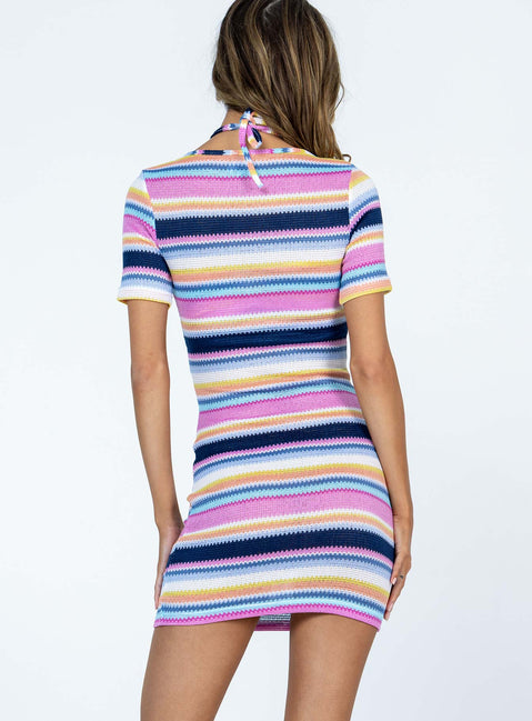 product Princess Polly High Neck  Ain't She Sweet Mini Dress Multi