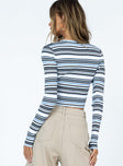 product Princess Polly Full Sleeves Crew Neck  Crazy For You Knit Blue Stripe