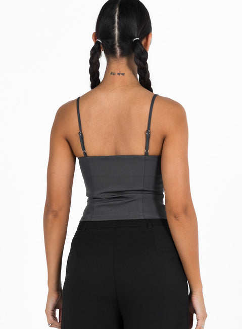 product Princess Polly Sleeveless Sweetheart  Archette Corset Vest Grey