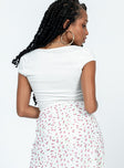 back view of model wearing Princess Polly Shaw Bodysuit White Short Sleeves Sweetheart 