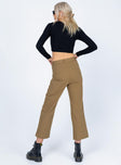 back view of model wearing Princess Polly Carter Pants Brown 