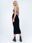 back view of model wearing Princess Polly Zyler Maxi Skirt Black 