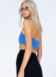 back view of model wearing Princess Polly Laylani Top Blue 