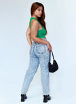 Princess Polly High Waisted  Zaiden Straight Leg Jeans Light Wash Denim