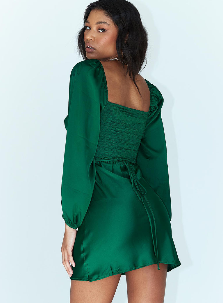 Nakita Long Sleeve Mini Dress Green
